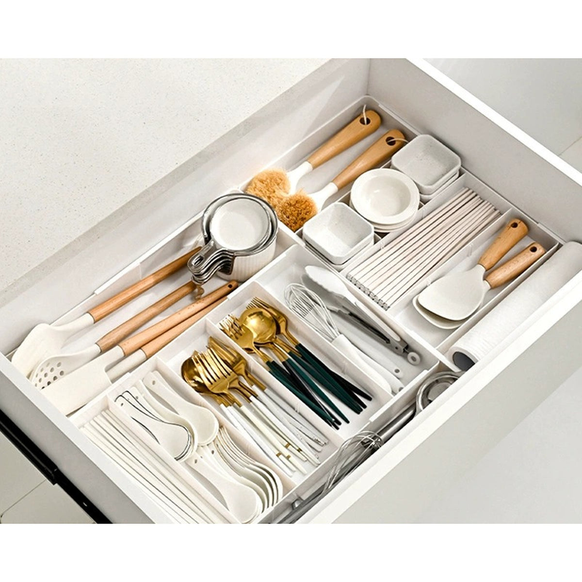 Expandable Drawer Organizer Set - 4 Pack Adjustable Dividers